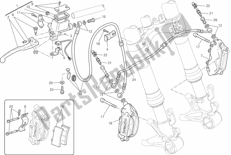 Toutes les pièces pour le Système De Freinage Avant du Ducati Monster 795-Thai 2014